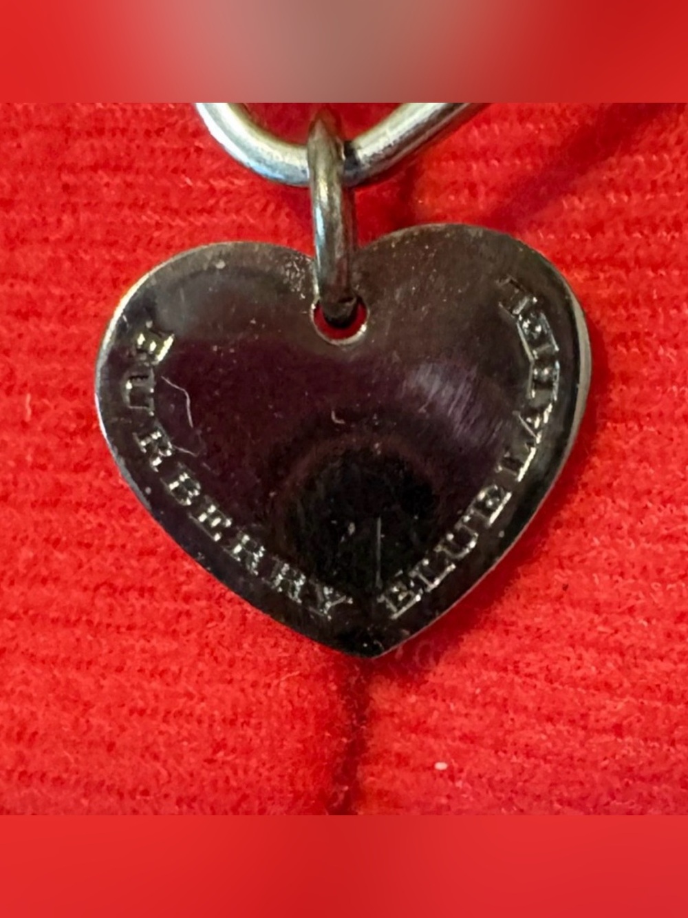Authentic Burberry Heart charm in gun metal
